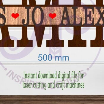 Intra απο ξύλο plywood  Χρώμα wenge 3mm-4mm πάχος - Οικογενειακό Σχεδιασμός Ονόματος Σήμα Laser Δίασταση 30x20 cm INTRAFABR-71545771 - Image 1