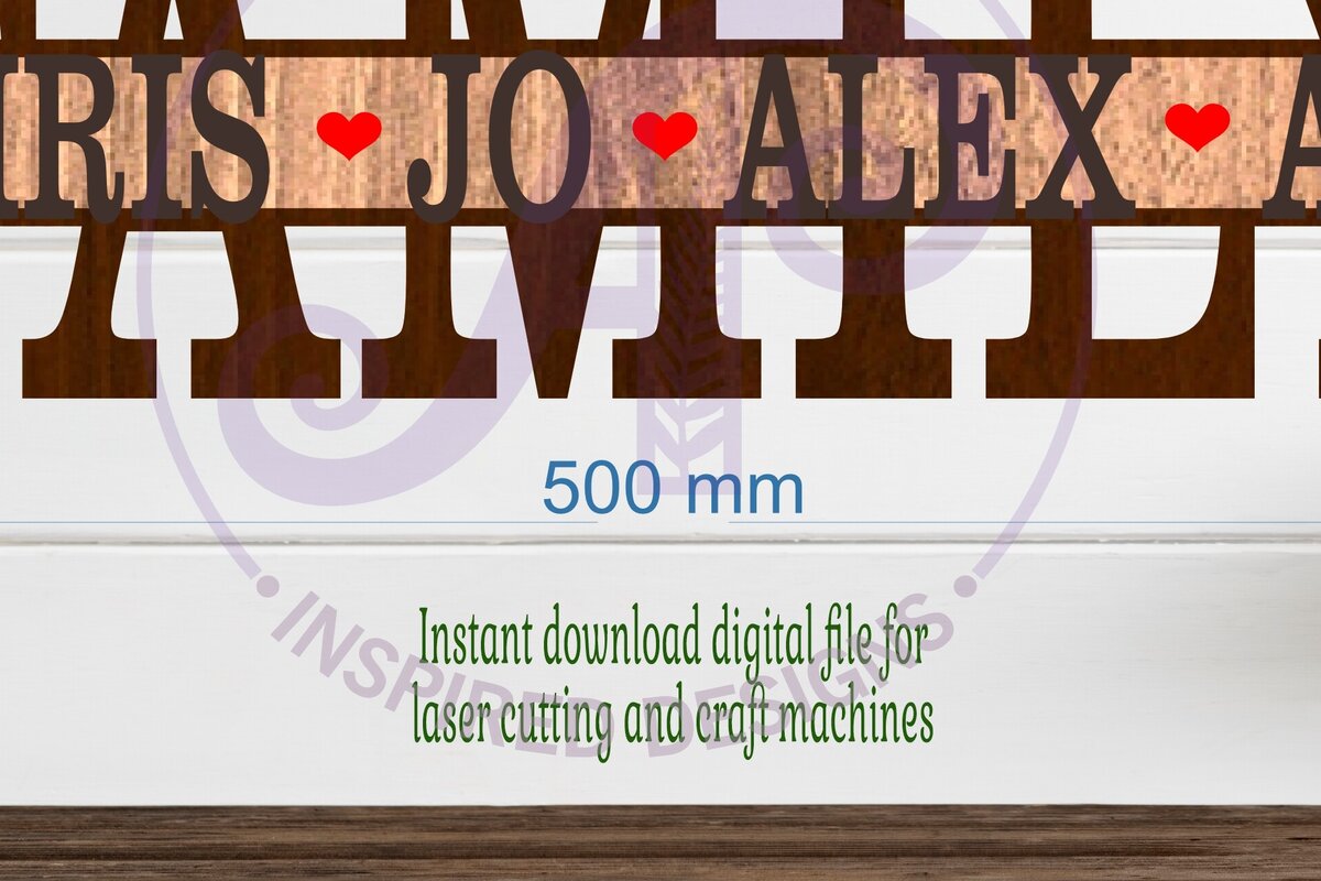 Intra απο ξύλο plywood  Χρώμα wenge 3mm-4mm πάχος - Οικογενειακό Σχεδιασμός Ονόματος Σήμα Laser Δίασταση 30x20 cm INTRAFABR-71545771