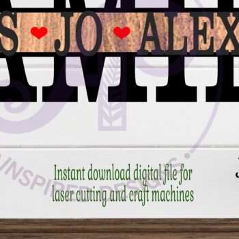 Intra απο ξύλο plywood  Χρώμα wenge 3mm-4mm πάχος - Οικογενειακό Σχεδιασμός Ονόματος Σήμα Laser Δίασταση 30x20 cm INTRAFABR-71545771 - Image 2