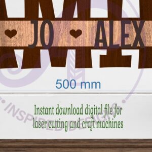 Intra απο ξύλο plywood  Χρώμα wenge 3mm-4mm πάχος - Οικογενειακό Σχεδιασμός Ονόματος Σήμα Laser Δίασταση 30x20 cm INTRAFABR-66107962