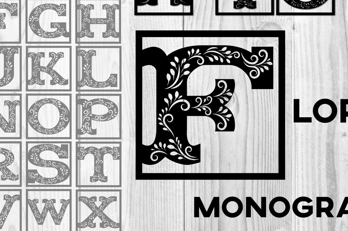 Intra απο ξύλο plywood  Χρώμα wenge 3mm-4mm πάχος - Πακέτο μονόγραμμα αλφαβήτου Fancy Floral 26 Δίασταση 40x50 cm INTRAFABR-66098328