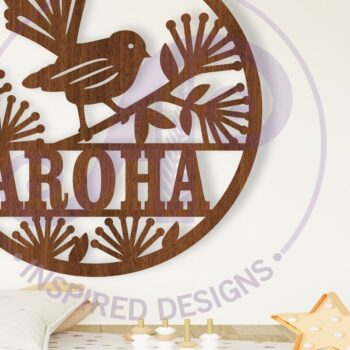 Intra απο ξύλο plywood Χρώμα wenge 3mm-4mm πάχος - Fantail Bird Name Sign Laser Δίασταση 30x20 cm INTRAFABR-32478133 - Image 1