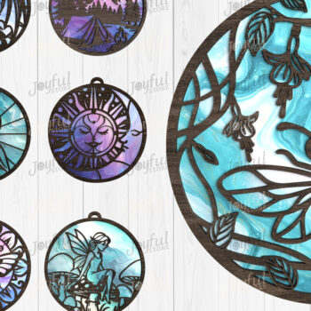 Intra απο ξύλο plywood  Χρώμα wenge 3mm-4mm πάχος - Πακέτο Fantasy Suncatcher Δίασταση 30x20 cm INTRAFABR-101226905 - Image 1