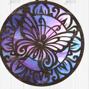 Intra απο ξύλο plywood  Χρώμα wenge 3mm-4mm πάχος - Πακέτο Fantasy Suncatcher Δίασταση 30x20 cm INTRAFABR-101226905 - Image 6