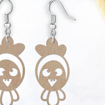 Intra απο ξύλο plywood  Χρώμα wenge 3mm-4mm πάχος - Σκουλαρίκια με λέιζερ Farm Animal Files Δίασταση 900x900 cm INTRAFABR-24669765 - Image 5