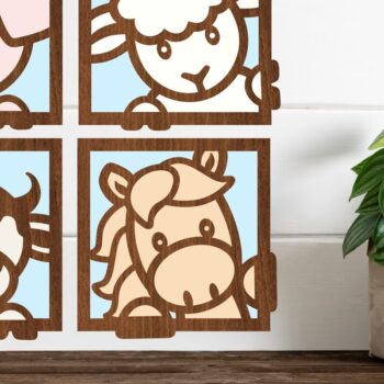 Intra απο ξύλο plywood  Χρώμα wenge 3mm-4mm πάχος - κοπής με λέιζερ Farm Animal Art Wall Art Δίασταση 40x50 cm INTRAFABR-21283382 - Image 1