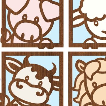 Intra απο ξύλο plywood  Χρώμα wenge 3mm-4mm πάχος - κοπής με λέιζερ Farm Animal Art Wall Art Δίασταση 40x50 cm INTRAFABR-21283382 - Image 2