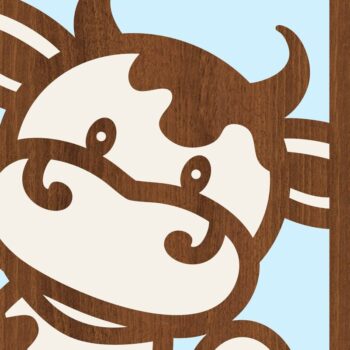 Intra απο ξύλο plywood  Χρώμα wenge 3mm-4mm πάχος - κοπής με λέιζερ Farm Animal Art Wall Art Δίασταση 40x50 cm INTRAFABR-21283382 - Image 5