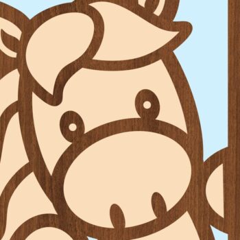 Intra απο ξύλο plywood  Χρώμα wenge 3mm-4mm πάχος - κοπής με λέιζερ Farm Animal Art Wall Art Δίασταση 40x50 cm INTRAFABR-21283382 - Image 6