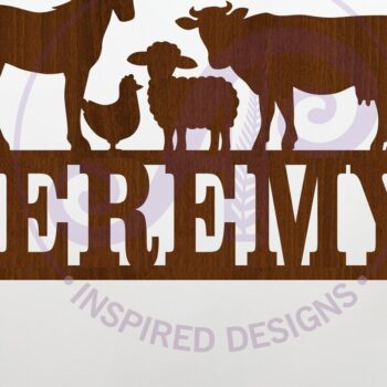 Intra απο ξύλο plywood Χρώμα wenge 3mm-4mm πάχος - Ζώα φάρμας Ονομασία Επιτοίχιας Τέχνης, Δίασταση 40x50 cm INTRAFABR-23923700 - Image 1