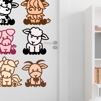 Intra απο ξύλο plywood  Χρώμα wenge 3mm-4mm πάχος - Ζώα φάρμας με λέιζερ δύο στρώσεων Δίασταση 30x20 cm INTRAFABR-83946175 - Image 2