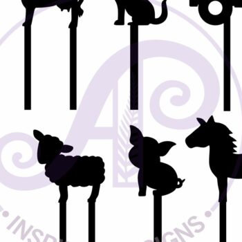 Intra απο ξύλο plywood  Χρώμα wenge 3mm-4mm πάχος - Farm Cupcake Toppers, 6 Σχέδια Δίασταση 30x20 cm INTRAFABR-73049074 - Image 2