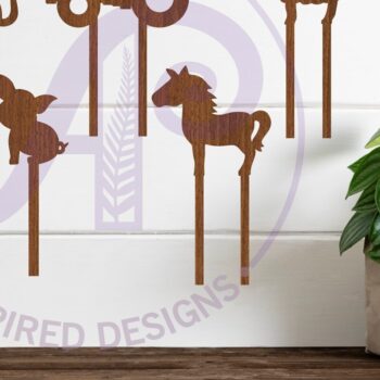 Intra απο ξύλο plywood  Χρώμα wenge 3mm-4mm πάχος - Farm Cupcake Toppers, 6 Σχέδια Δίασταση 30x20 cm INTRAFABR-73049074 - Image 3