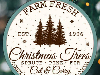 Intra απο ξύλο plywood  Χρώμα wenge 3mm-4mm πάχος - Farm Fresh Στολίδι Χριστουγεννιάτικου Δέντρου Δίασταση 6x6 cm INTRAFABR-21932014 - Image 2