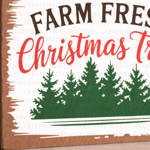 Intra απο ξύλο plywood  Χρώμα wenge 3mm-4mm πάχος - Φάρμα Φρέσκα Χριστουγεννιάτικα Δέντρα Επιτοίχιο σημάδι Δίασταση 30x20 cm INTRAFABR-17411417