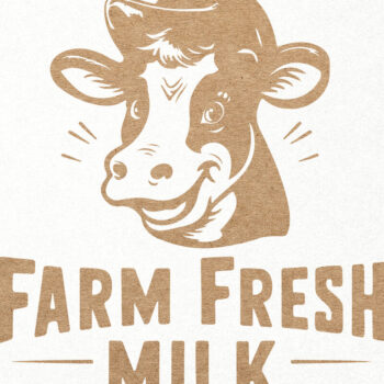 Intra απο ξύλο plywood  Χρώμα wenge 3mm-4mm πάχος - Farm Fresh Milk . Happy Dairy Cow Δίασταση 30x20 cm INTRAFABR-77327435 - Image 1