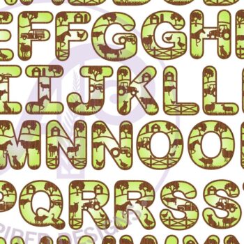 Intra απο ξύλο plywood Χρώμα wenge 3mm-4mm πάχος - Πακέτο αλφαβήτου σετ Farm Letter Δίασταση 30x20 cm INTRAFABR-23130781 - Image 4