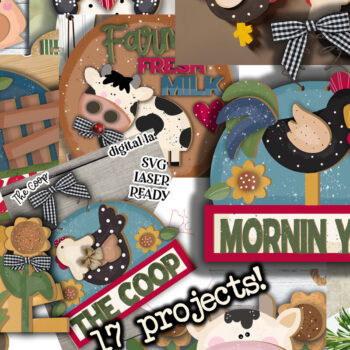 Intra απο ξύλο plywood Χρώμα wenge 3mm-4mm πάχος - Δέσμη Farm Life για Δίασταση 20x20 cm INTRAFABR-23770692 - Image 1