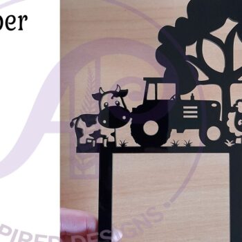 Intra απο ξύλο plywood Χρώμα wenge 3mm-4mm πάχος - Farm Scene Cake Topper Δίασταση 30x20 cm INTRAFABR-23772486 - Image 2