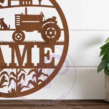 Intra απο ξύλο plywood  Χρώμα wenge 3mm-4mm πάχος - Πινακίδα σκηνής αγροκτήματος με επιλογές τρακτέρ 2 Δίασταση 30x20 cm INTRAFABR-23751410 - Image 1