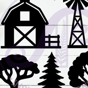 Intra απο ξύλο plywood Χρώμα wenge 3mm-4mm πάχος - Farm Silhouette Cut Outs Laser Δίασταση 30x20 cm INTRAFABR-23190875 - Image 2