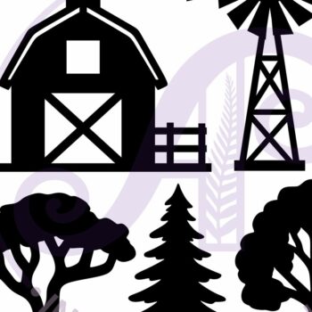 Intra απο ξύλο plywood Χρώμα wenge 3mm-4mm πάχος - Farm Silhouette Cut Outs Laser Δίασταση 30x20 cm INTRAFABR-23190875 - Image 4