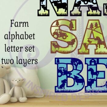 Intra απο ξύλο plywood  Χρώμα wenge 3mm-4mm πάχος - Σετ αλφαβήτου με θέμα το αγρόκτημα. 2 Επίπεδο 59 Δίασταση 30x20 cm INTRAFABR-23652478 - Image 2