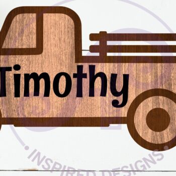 Intra απο ξύλο plywood  Χρώμα wenge 3mm-4mm πάχος - Πινακίδα ονόματος δύο επιπέδων περίγραμμα αγροτικού φορτηγού Δίασταση 30x20 cm INTRAFABR-23654151 - Image 1