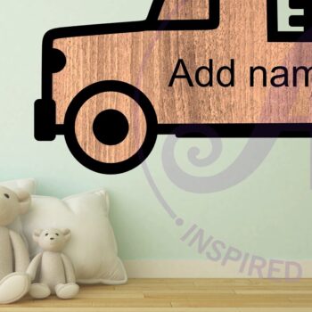 Intra απο ξύλο plywood  Χρώμα wenge 3mm-4mm πάχος - Πινακίδα ονόματος δύο επιπέδων περίγραμμα αγροτικού φορτηγού Δίασταση 30x20 cm INTRAFABR-23654151 - Image 3