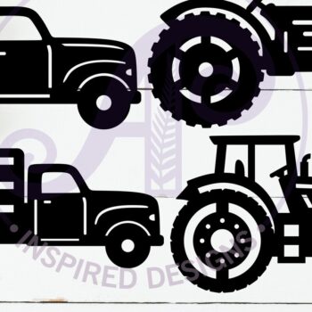 Intra απο ξύλο plywood Χρώμα wenge 3mm-4mm πάχος - Εκτομές λέιζερ σιλουέτας αγροτικών οχημάτων Δίασταση 30x20 cm INTRAFABR-123767702 - Image 2