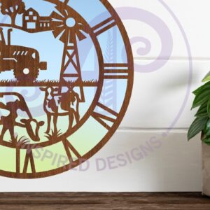 Intra απο ξύλο plywood  Χρώμα wenge 3mm-4mm πάχος - Φάρμα Ρολόι τοίχου με Files, Δίασταση 30x20 cm INTRAFABR-123767305