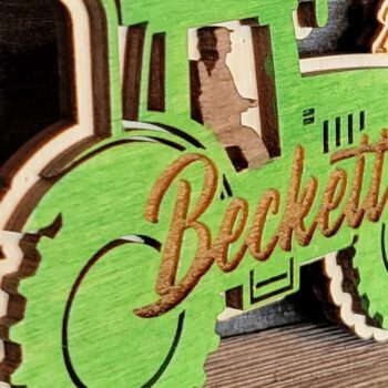 Intra απο ξύλο plywood Χρώμα wenge 3mm-4mm πάχος - Farmer Tractor Vector Δίασταση 4x4 cm INTRAFABR-123767359 - Image 1