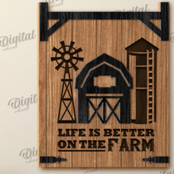 Intra απο ξύλο plywood  Χρώμα wenge 3mm-4mm πάχος - Farmer's Wall Decor . Σημάδι σπιτιού Δίασταση 30x20 cm INTRAFABR-123767547 - Image 1