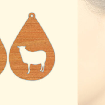Intra απο ξύλο plywood 3mm-4mm πάχος - Ξύλινα σκουλαρίκια Farmhouse Animal Wood Δίασταση 3x3 cm INTRAFABR-93917846 - Image 1