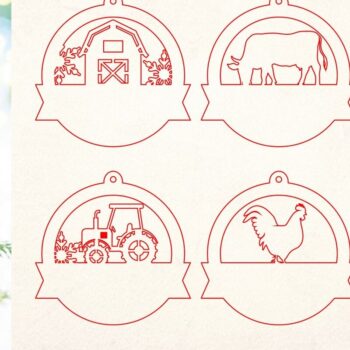 Intra απο ξύλο plywood Χρώμα wenge 3mm-4mm πάχος - Χριστουγεννιάτικα στολίδια αγροικίας Δίασταση 6x6 cm INTRAFABR-124459139 - Image 2