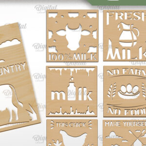 Intra απο ξύλο plywood  Χρώμα wenge 3mm-4mm πάχος - Δέσμη κοπής Laser Coasters Farmhouse Δίασταση 30x20 cm INTRAFABR-93918565