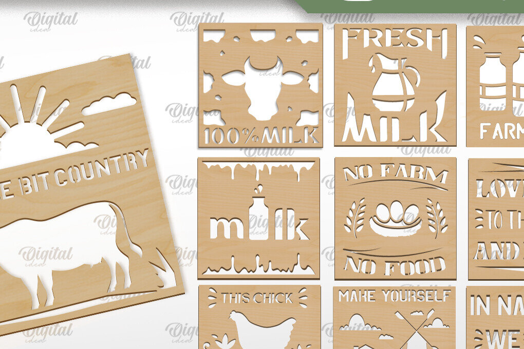 Intra απο ξύλο plywood  Χρώμα wenge 3mm-4mm πάχος - Δέσμη κοπής Laser Coasters Farmhouse Δίασταση 30x20 cm INTRAFABR-93918565