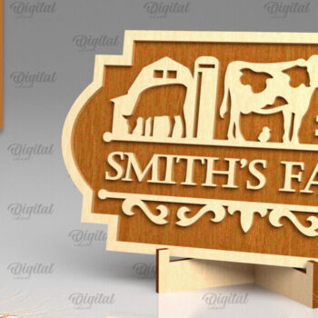 Intra απο ξύλο plywood  Χρώμα wenge 3mm-4mm πάχος - Διακόσμηση αγροικίας με λέιζερ Δίασταση 30x20 cm INTRAFABR-76987184 - Image 1