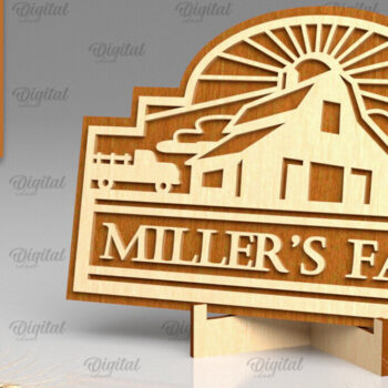 Intra απο ξύλο plywood  Χρώμα wenge 3mm-4mm πάχος - Διακόσμηση αγροικίας με λέιζερ Δίασταση 30x20 cm INTRAFABR-121569876 - Image 1