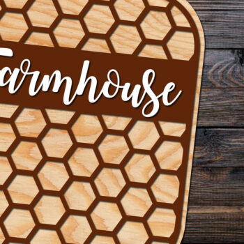 Intra απο ξύλο plywood  Χρώμα wenge 3mm-4mm πάχος - Πινακίδα πόρτας κομμένη με λέιζερ αγροικίας Δίασταση 30x20 cm INTRAFABR-105586284 - Image 2