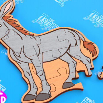 Intra απο ξύλο plywood  Χρώμα wenge 3mm-4mm πάχος - Παζλ Αγροικία | Παζλ σε σχήμα γαϊδουριού Δίασταση 30x20 cm INTRAFABR-105556292 - Image 1