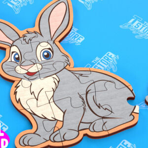 Intra απο ξύλο plywood  Χρώμα wenge 3mm-4mm πάχος - Παζλ Αγροικία | Παζλ σχήματος λαγού Δίασταση 30x20 cm INTRAFABR-111296966