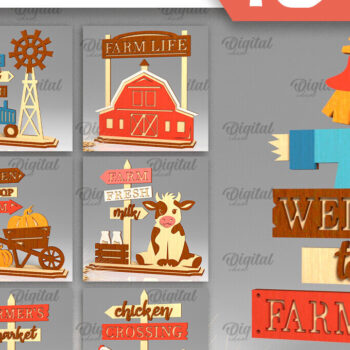 Intra απο ξύλο plywood Χρώμα wenge 3mm-4mm πάχος - Πακέτο LaserCut Standing Decor Farmhouse Δίασταση 30x20 cm INTRAFABR-105555499 - Image 1