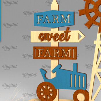 Intra απο ξύλο plywood Χρώμα wenge 3mm-4mm πάχος - Πακέτο LaserCut Standing Decor Farmhouse Δίασταση 30x20 cm INTRAFABR-105555499 - Image 4