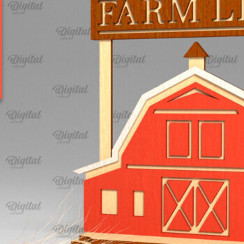 Intra απο ξύλο plywood Χρώμα wenge 3mm-4mm πάχος - Πακέτο LaserCut Standing Decor Farmhouse Δίασταση 30x20 cm INTRAFABR-105555499 - Image 5