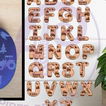 Intra απο ξύλο plywood  Χρώμα wenge 3mm-4mm πάχος - Τσάντα με μπρελόκ με επιστολή με θέμα τη γεωργία Δίασταση 4x4 cm INTRAFABR-101183528 - Image 1