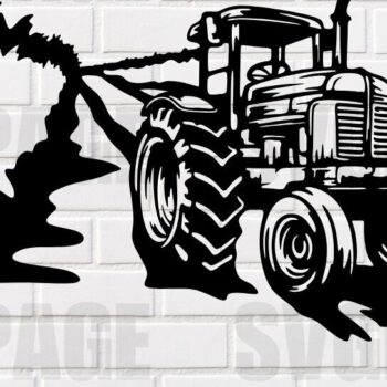 Intra απο ξύλο plywood  Χρώμα wenge 3mm-4mm πάχος - κοπής λέιζερ Farming Tractor Sign Δίασταση 30x20 cm INTRAFABR-101183782 - Image 1