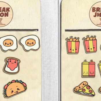 Intra απο ξύλο plywood  Χρώμα wenge 3mm-4mm πάχος - Πακέτο Σκουλαρίκια Fast Food Stud Δίασταση 3x3 cm INTRAFABR-101185927 - Image 1