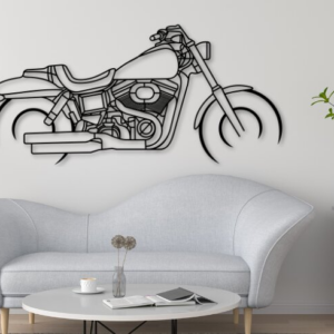 Intra απο ξύλο plywood  Χρώμα wenge 3mm-4mm πάχος - Fat Bob Μοτοσικλέτα Σιλουέτα Δίασταση 20x20 cm INTRAFABR-106244845