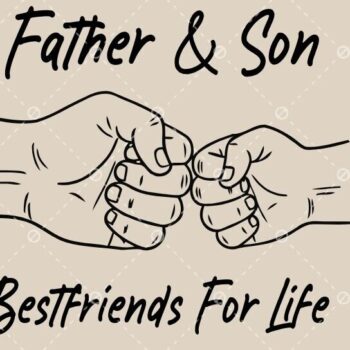 Intra απο ξύλο plywood  Χρώμα wenge 3mm-4mm πάχος - Πατέρας και γιος Fist Bump Δίασταση 40x50 cm INTRAFABR-106080549 - Image 1